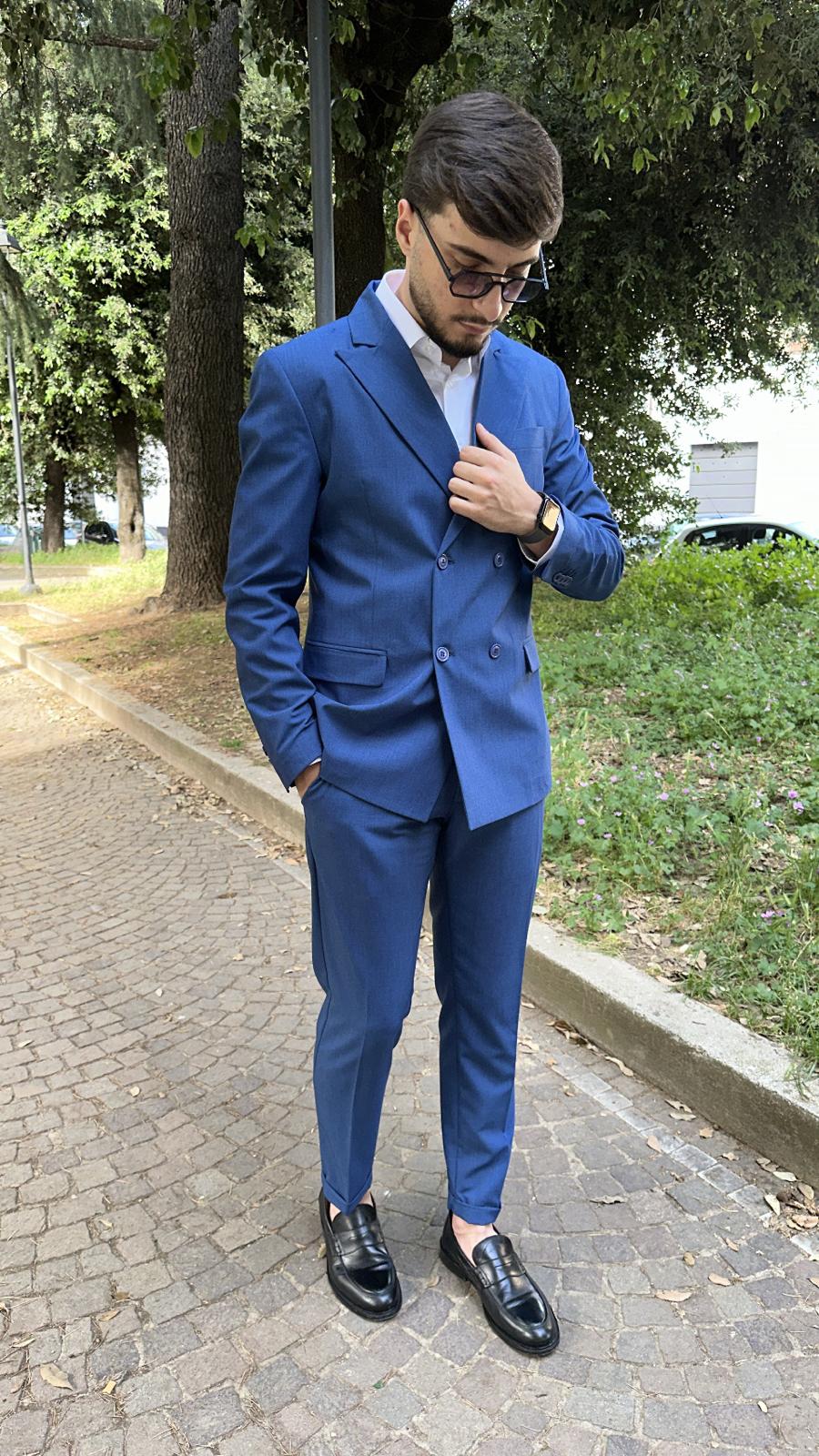 Abito doppio petto Alassio blu napoletano
