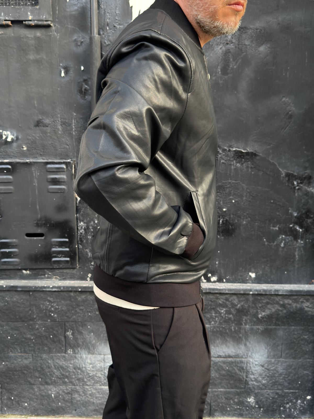 College in eco pelle nero