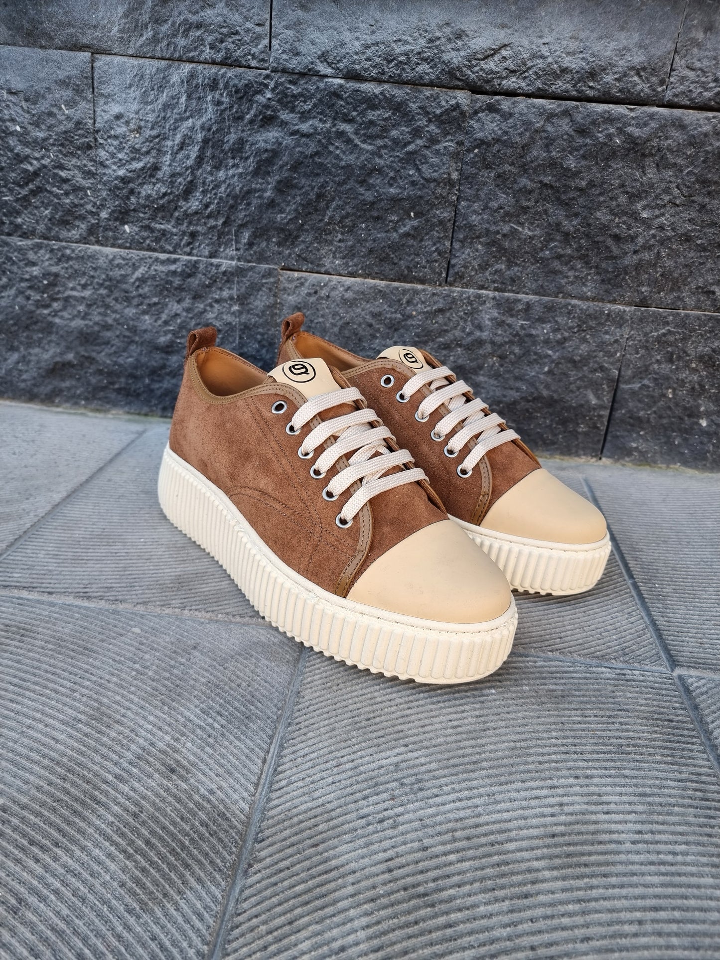 sneakers mega in camoscio bruciato+beige