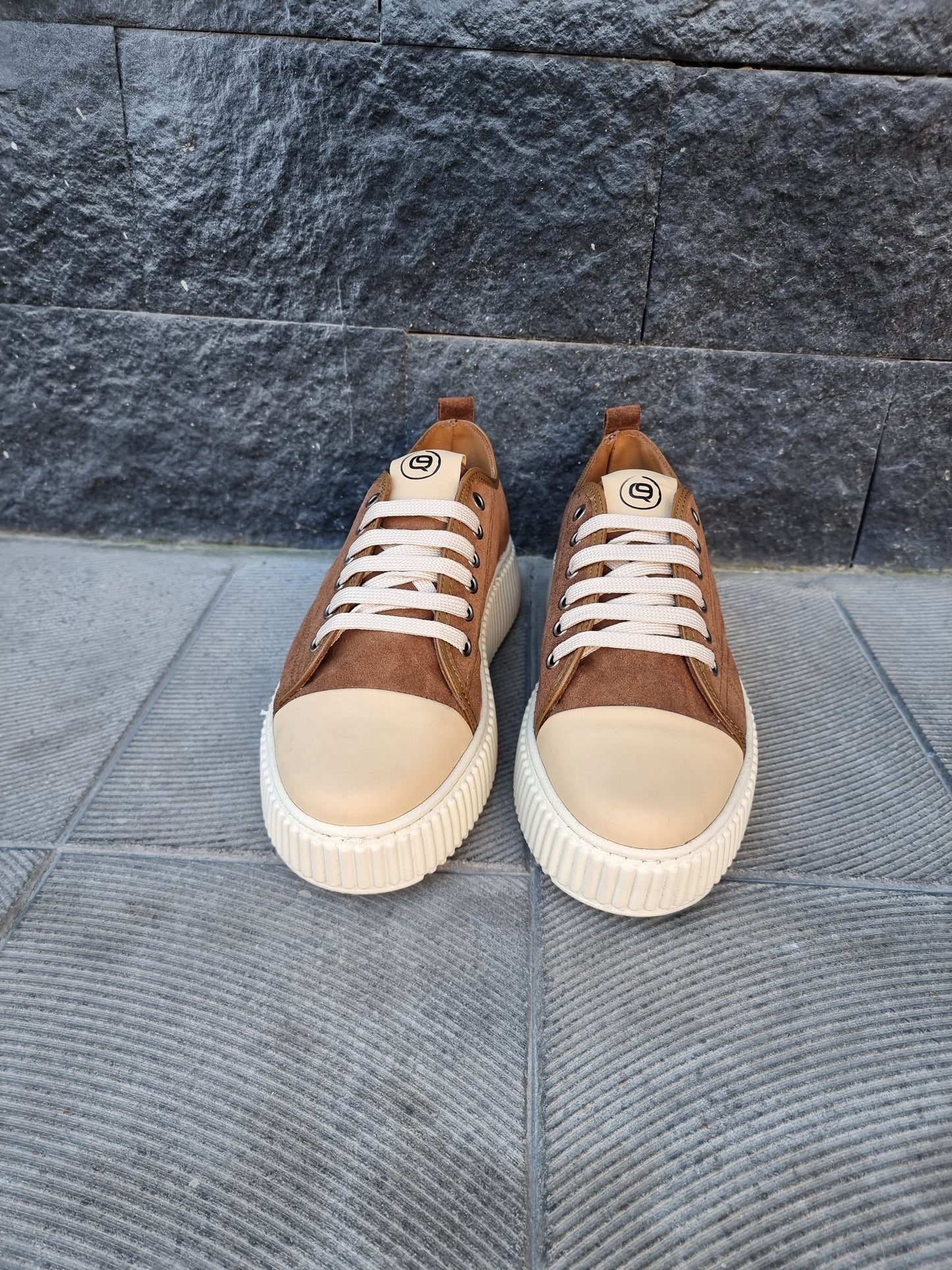 sneakers mega in camoscio bruciato+beige