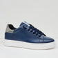 SIERRA-SNEAKERS PELLE VITELLO BLU RIPORTO CAM.GRIGIO