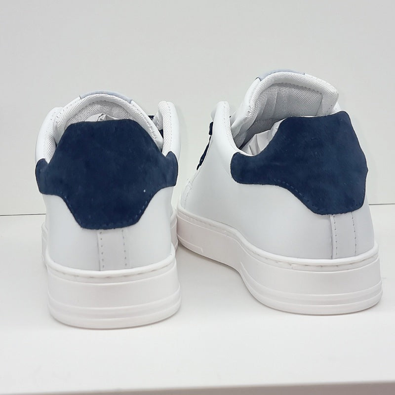 SIERRA SNEAKERS PELLE VIT.BIANCO RIPORTO CAM-BLU