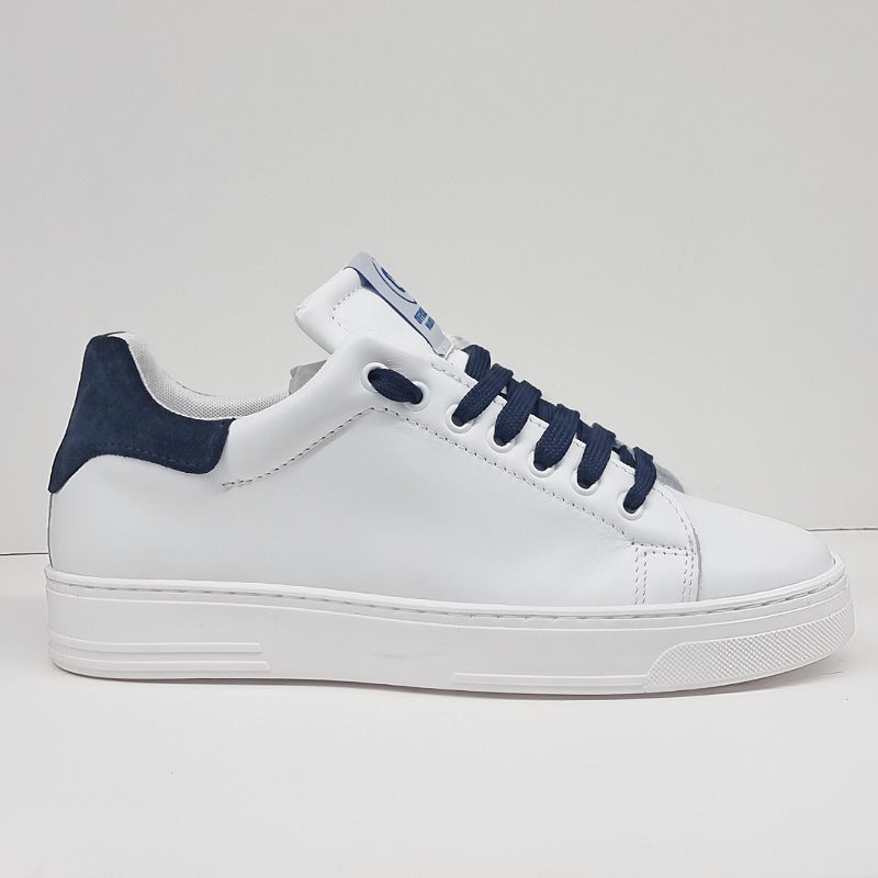 SIERRA SNEAKERS PELLE VIT.BIANCO RIPORTO CAM-BLU