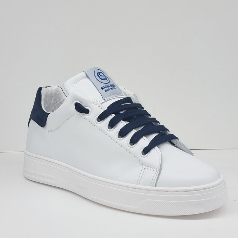 SIERRA SNEAKERS PELLE VIT.BIANCO RIPORTO CAM-BLU
