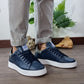 SIERRA-SNEAKERS PELLE VITELLO BLU RIPORTO CAM.GRIGIO