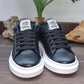 SCARPA SNEAKER KEVIN IN PELLE VITELLO NERO SUOLA OVERSIZE