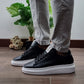 SCARPA SNEAKER KEVIN IN PELLE VITELLO NERO SUOLA OVERSIZE
