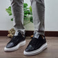 SCARPA SNEAKER KEVIN IN PELLE VITELLO NERO SUOLA OVERSIZE