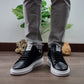 SCARPA SNEAKER KEVIN IN PELLE VITELLO NERO SUOLA OVERSIZE