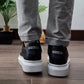 SCARPA SNEAKER KEVIN IN PELLE VITELLO NERO SUOLA OVERSIZE