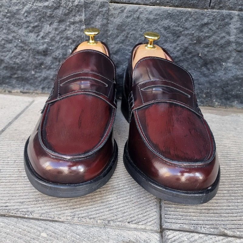 mocassino college bordeaux effetto vintage