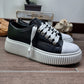 SNEAKERS MEGA IN PELLE NERO +BIANCO