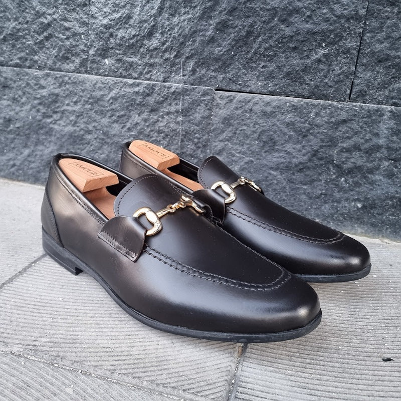 mocassini con mozzetto in pelle t.morro