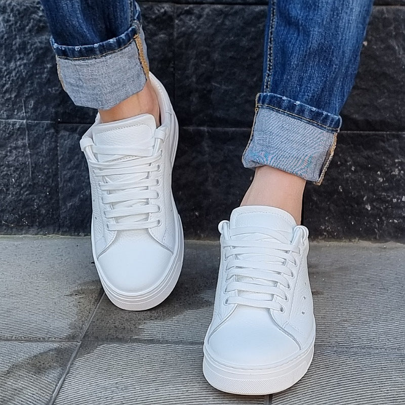 sneakers in pelle bottolato bianco