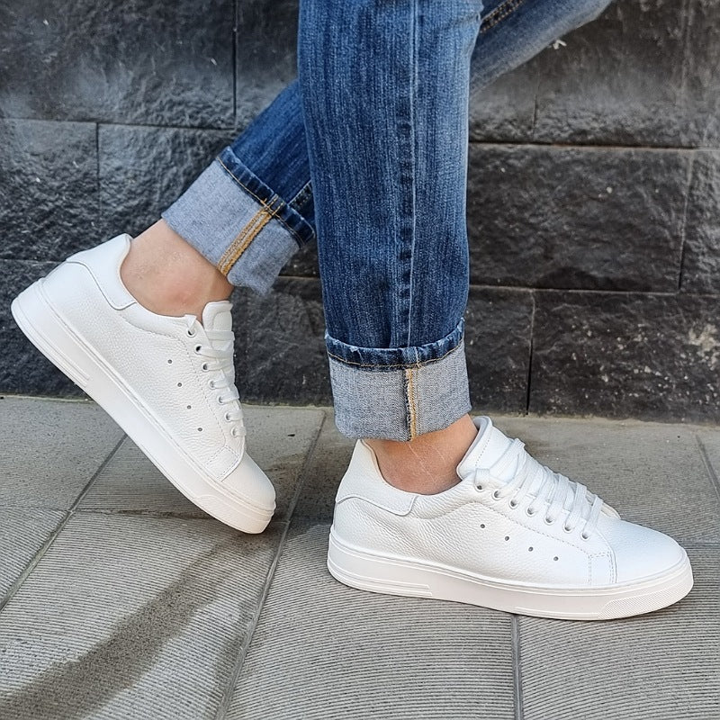 sneakers in pelle bottolato bianco