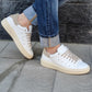 sneakers -q9-brend in pelle bianco fortino color taupe