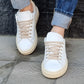 sneakers -q9-brend in pelle bianco fortino color taupe