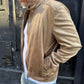 giacca in camoscio beige