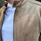 giacca in camoscio beige