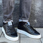 Sneakers -q9- brend in pelle bottolato nero