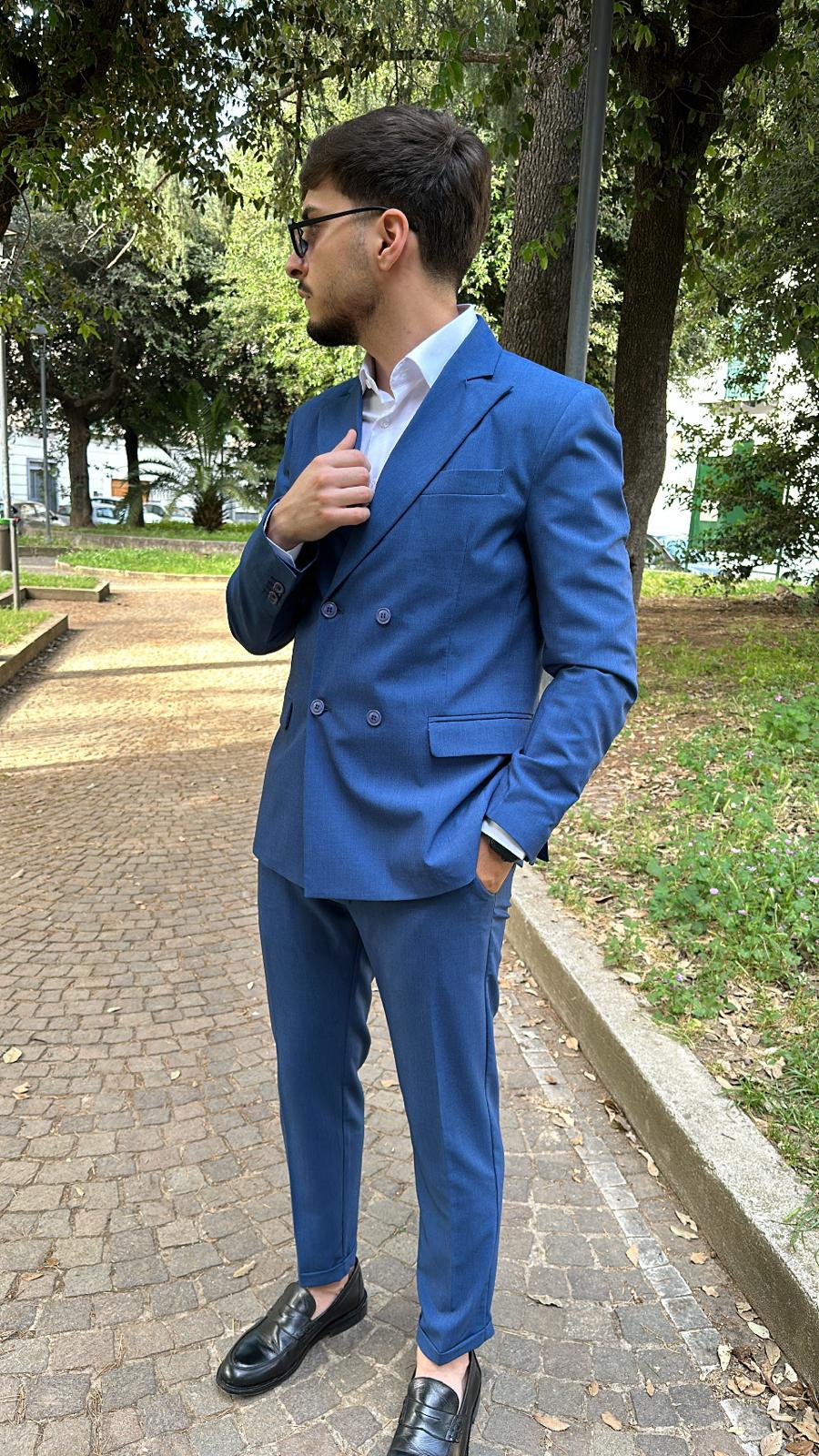 Abito doppio petto Alassio blu napoletano