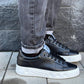 Sneakers -q9- brend in pelle bottolato nero