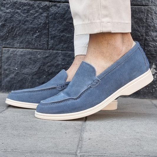 Mocassini modello Ischia camoscio jeans