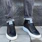 Sneakers  -Q9- brend in pelle vitello nero