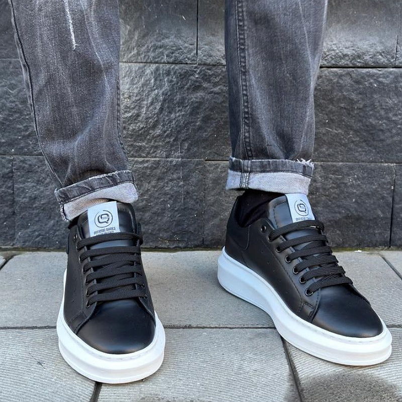 Sneakers  -Q9- brend in pelle vitello nero
