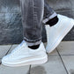 Sneakers -q9- brand in pelle vitello bianco