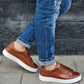 Sneakers in pelle crust cuoio