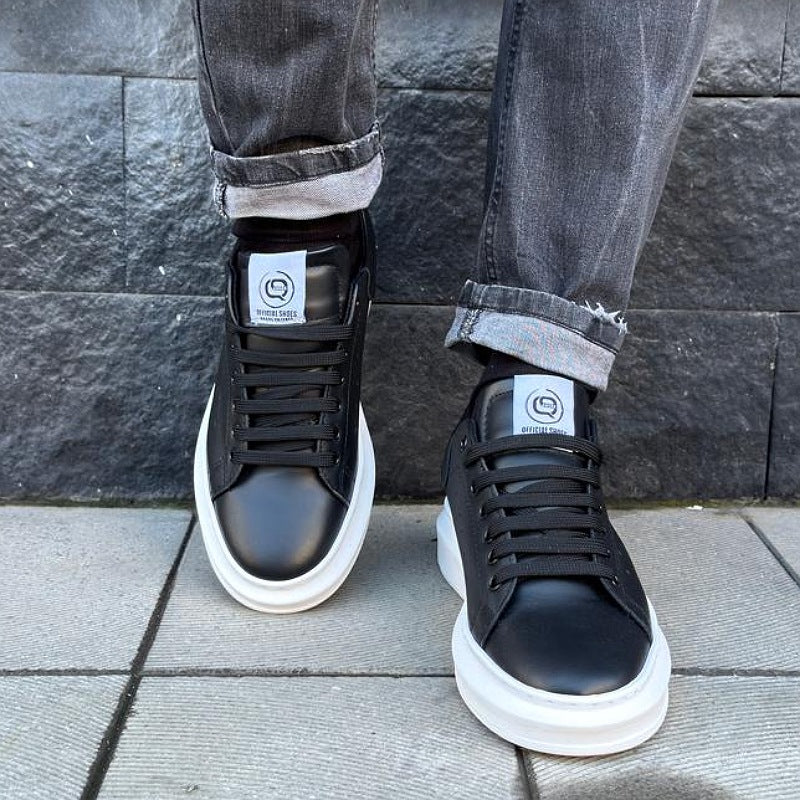Sneakers  -Q9- brend in pelle vitello nero