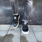 Sneakers -q9- brend in pelle bottolato nero