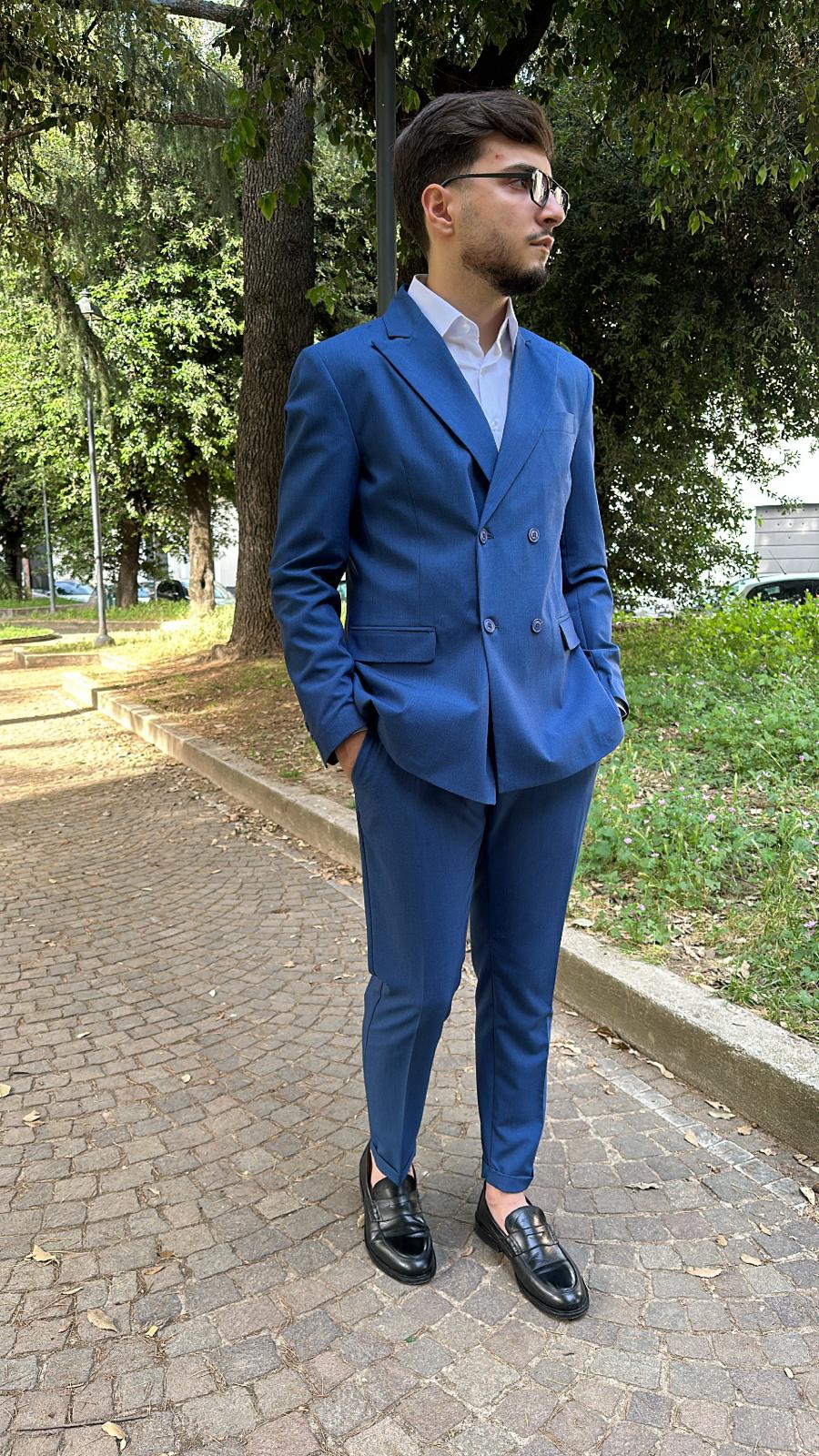 Abito doppio petto Alassio blu napoletano
