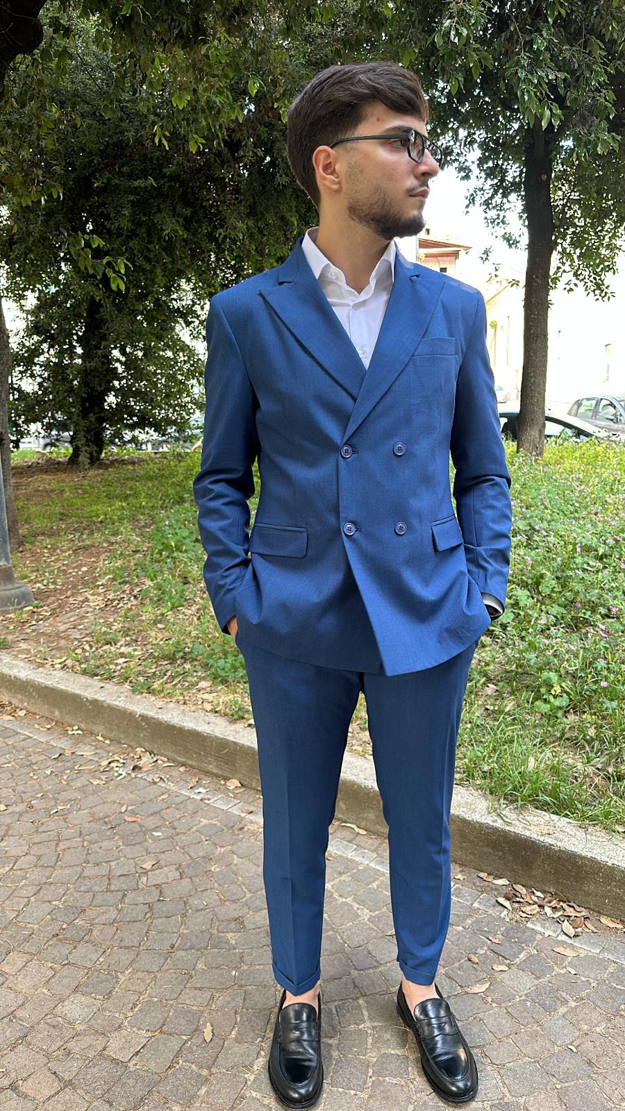Abito doppio petto Alassio blu napoletano