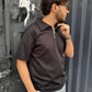 Polo con zip nero